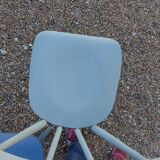 Set of 4 mismatched blue chairs