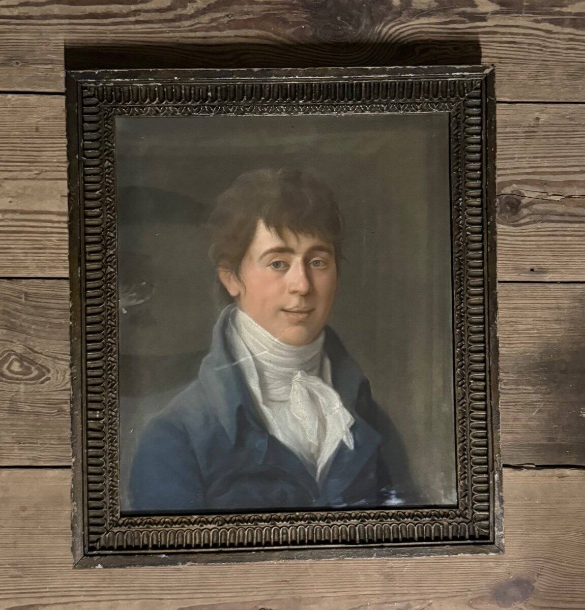 Male portrait, pastel in its frame, circa 1800