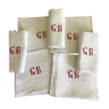7 monogrammed damasse cotton towels