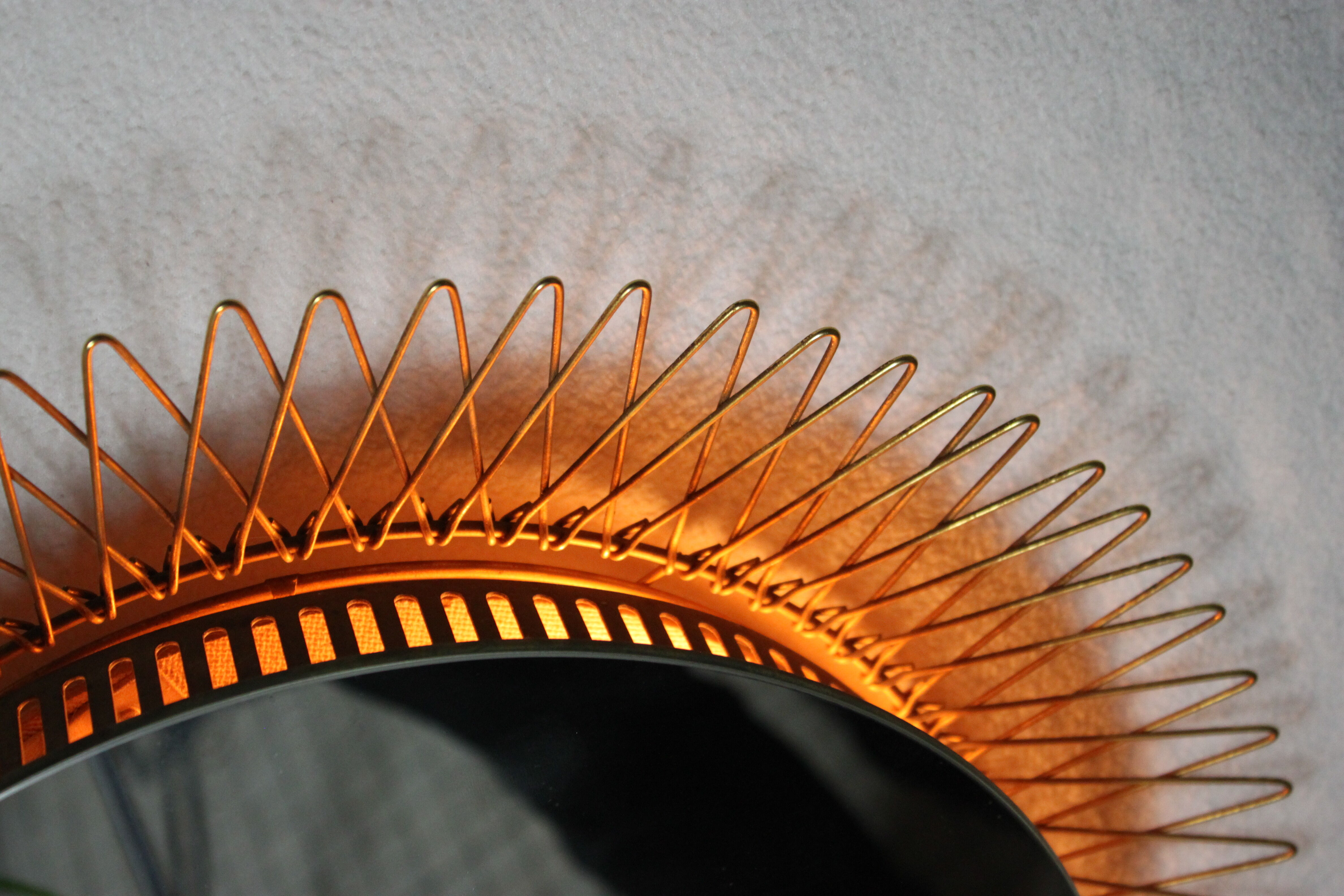 Italian bright / heated sun mirror in brass from the 50s