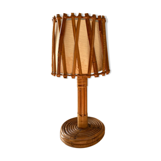 Rattan table lamp louis sognot