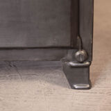 Industrial storage cabinet with 2 brushed steel swing doors, circa 1950