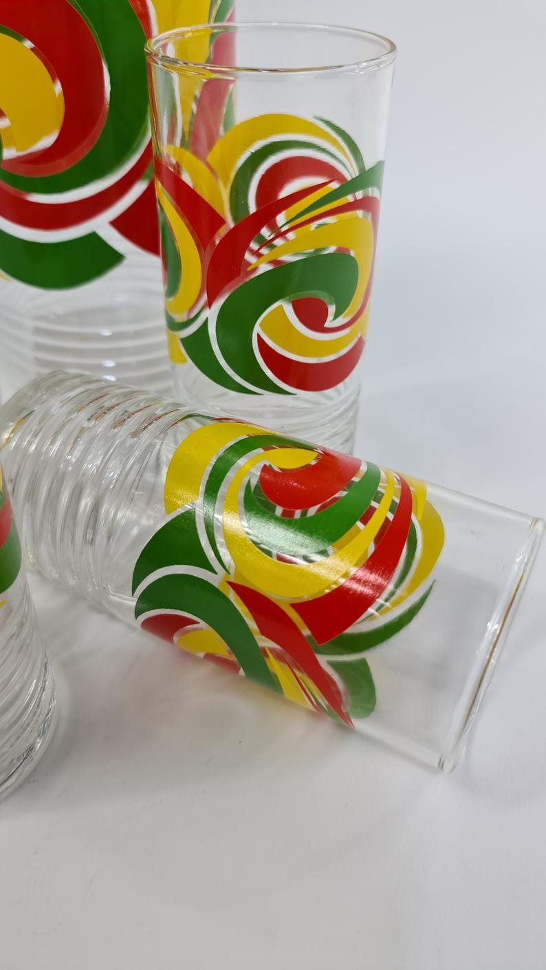 Carafe and vintage glasses from the 70s