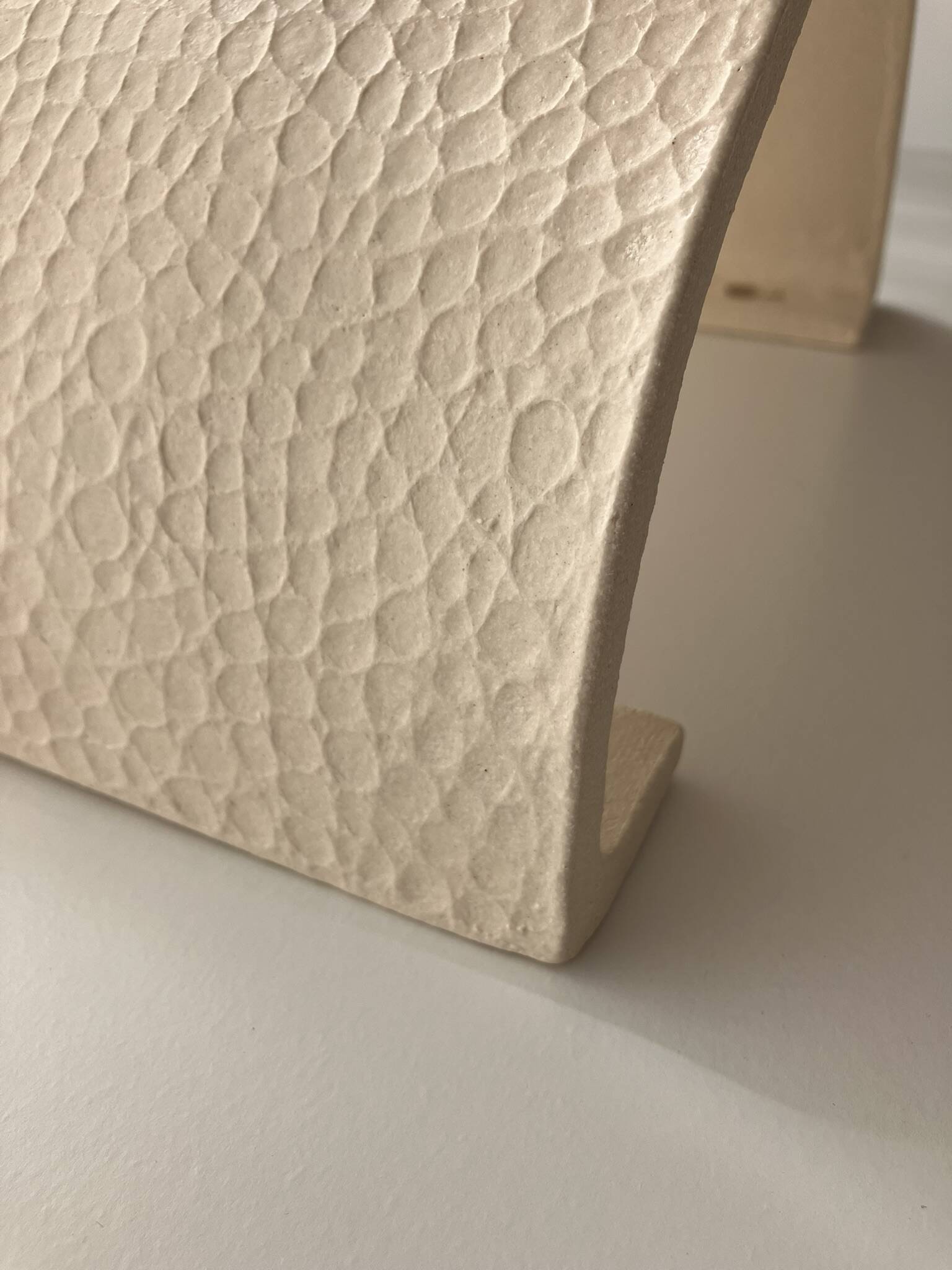 Matte glazed ceramic crocodile print wall light - French manufacture