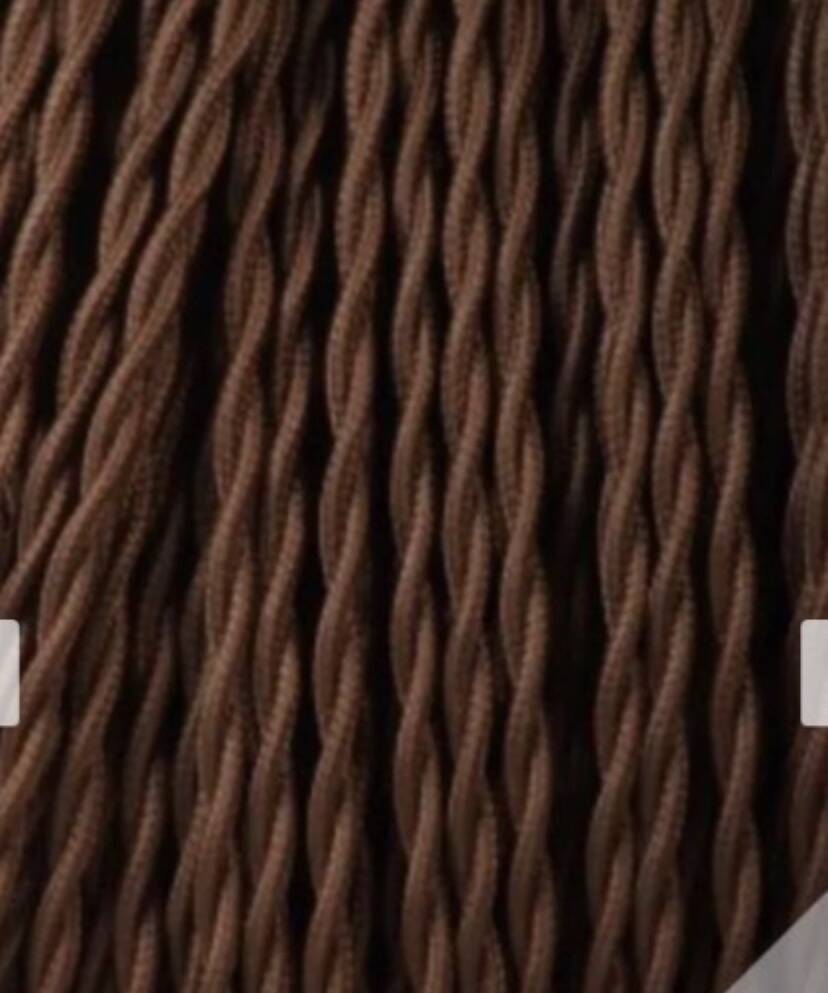 Metal lamp, fabric cable 2M, cotton shade