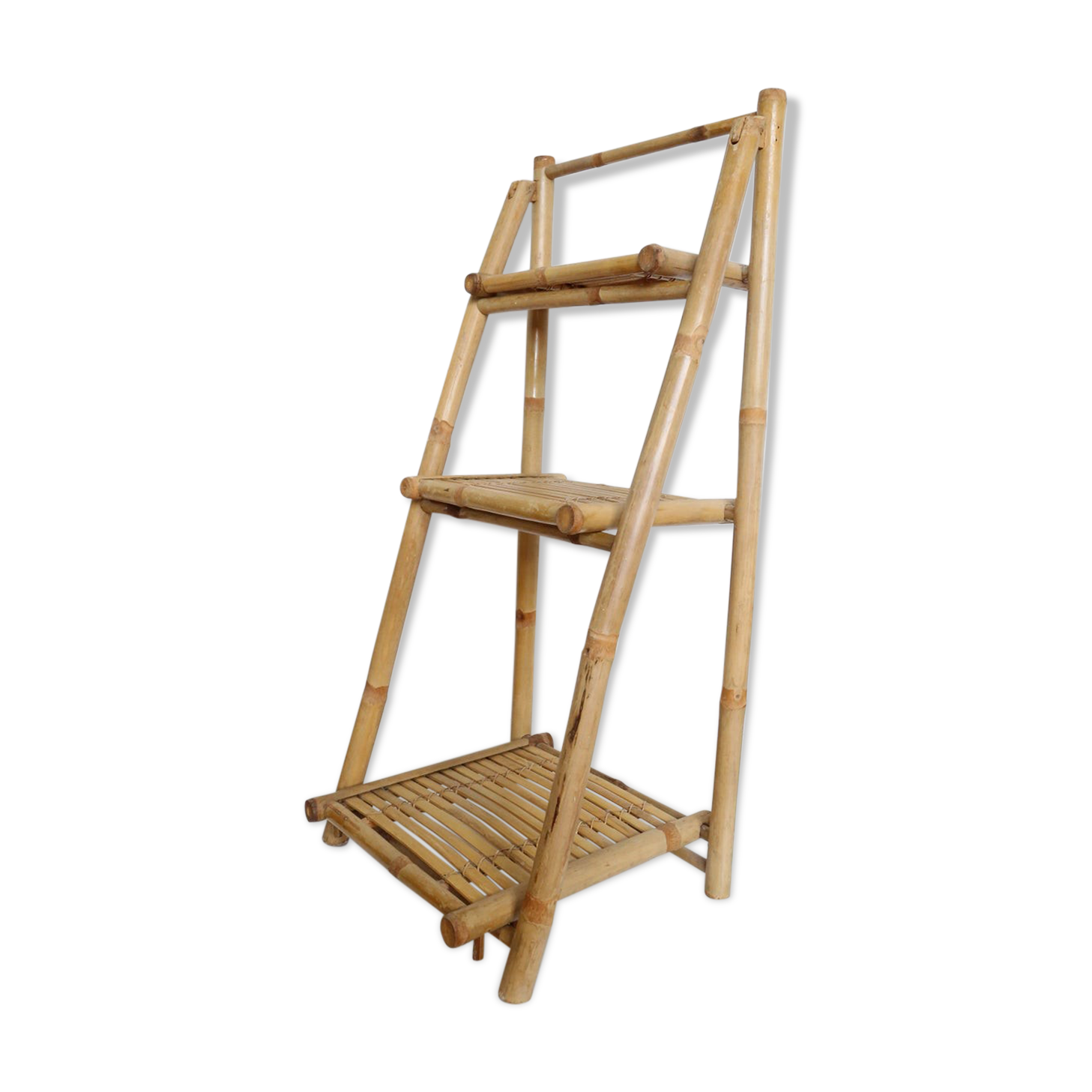 Bamboo shelf, staircase, vintage, plant door, rattan