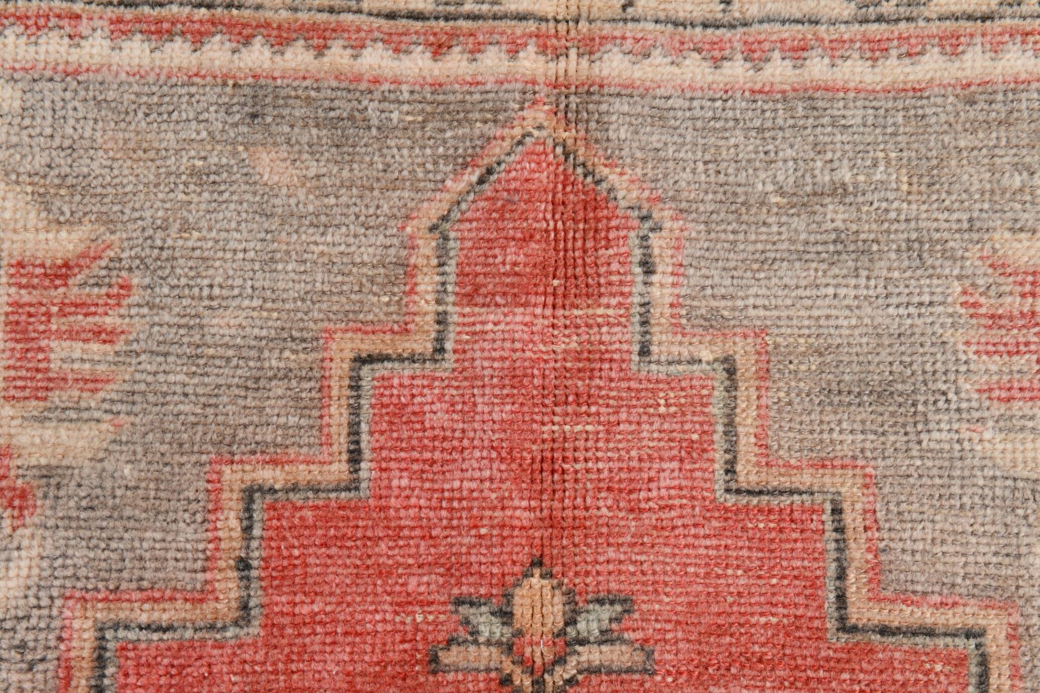 4x8 Vintage Soft Red & Samon Beige Turkish Handwoven Vintage Rug,177x230 Cm