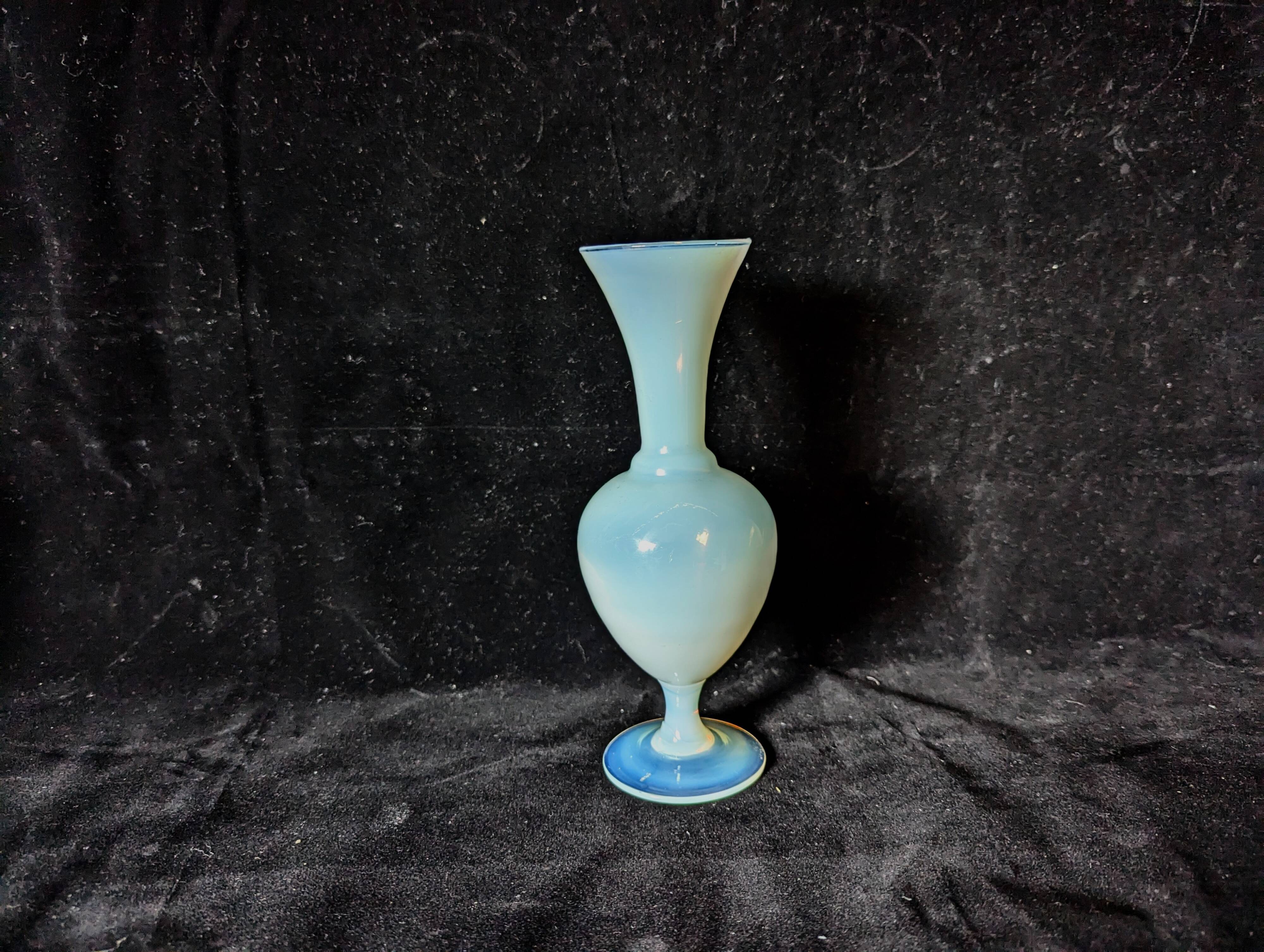 Vintage white opalescent glass vase