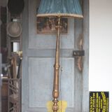 Florentine gilded wood floor lamp, floor lamp with lampshade