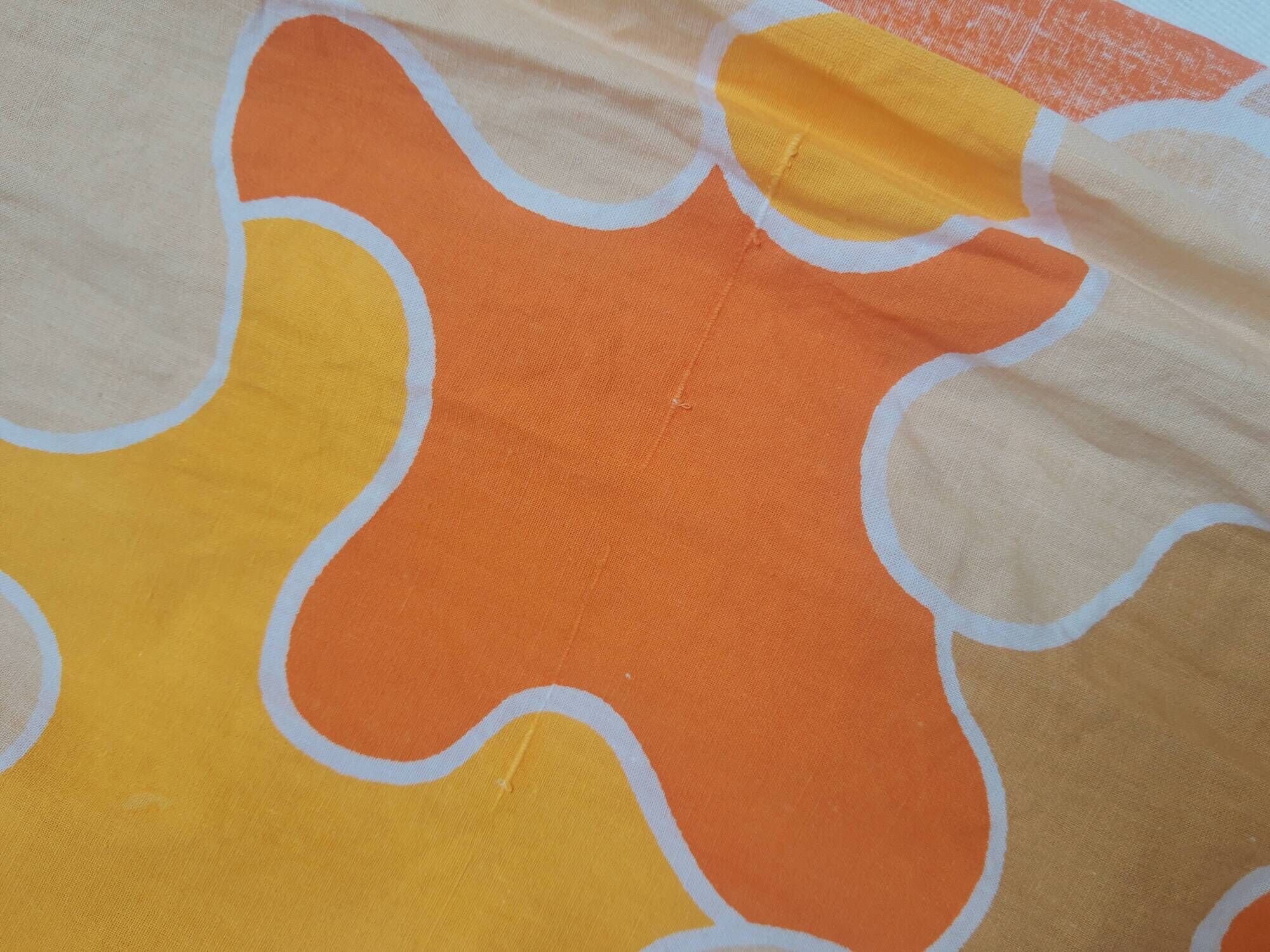 Sheet 2 people puzzle orange seventies 70s vintage