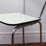 White and black formica chair 70s