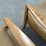 Ensemble de fauteuils en cuir des années 1960 par Knoll