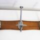 Wall-mounted coat rack in wood and metal with 3 hooks