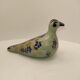 Ceramic dove bird, glazed with hand-painted floral decoration, vintage.