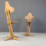 Paire de chaises ergonomiques en contreplaqué par Rybo, 1970