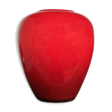 Red ceramic vase