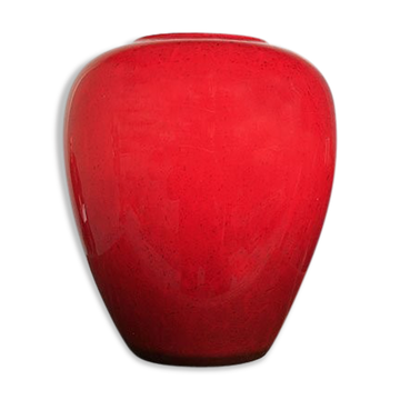 Red ceramic vase