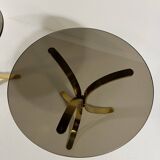 Brass & smoked glass side tables 1960’s