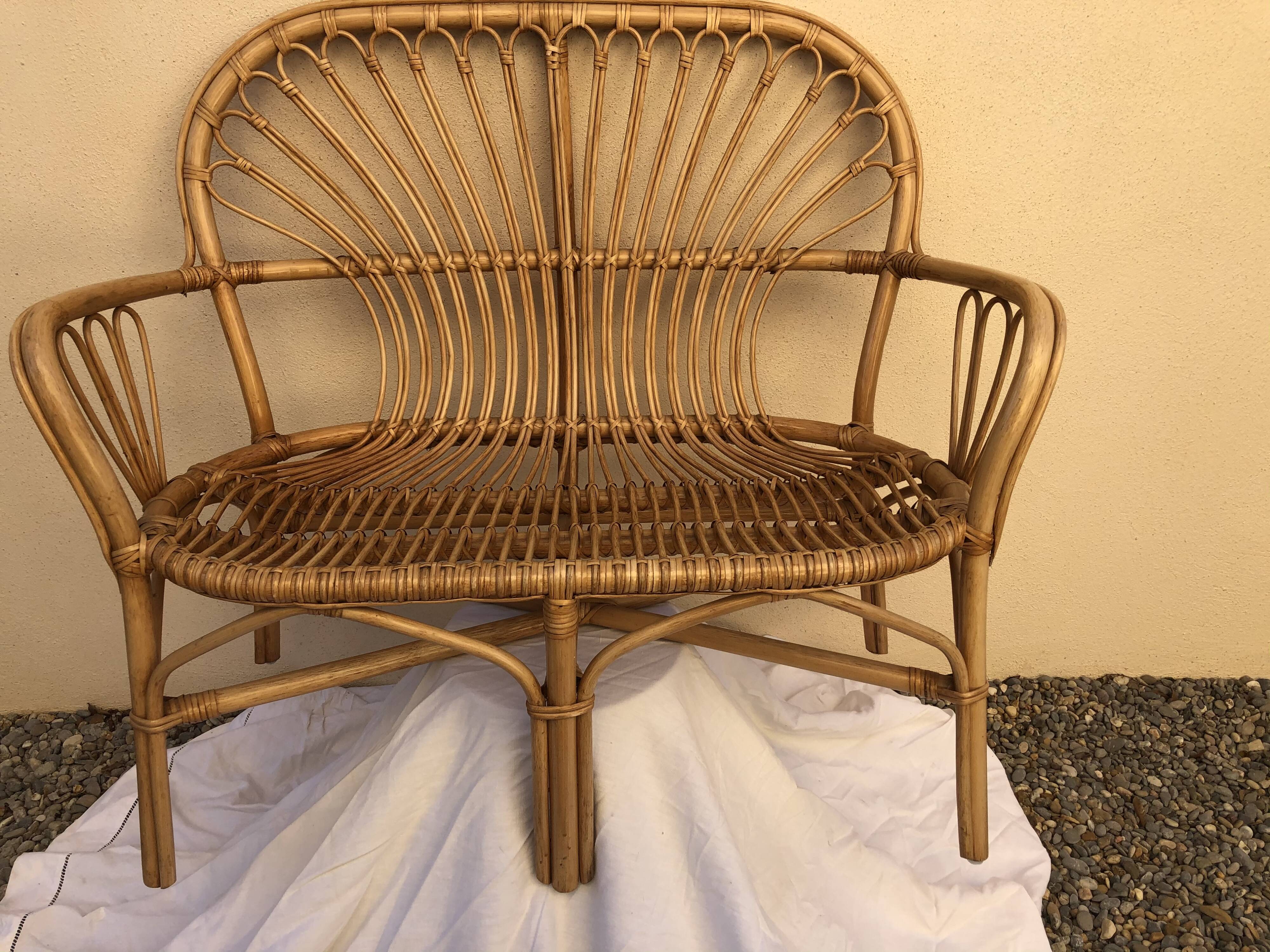 Sofa 2 place rattan sofa