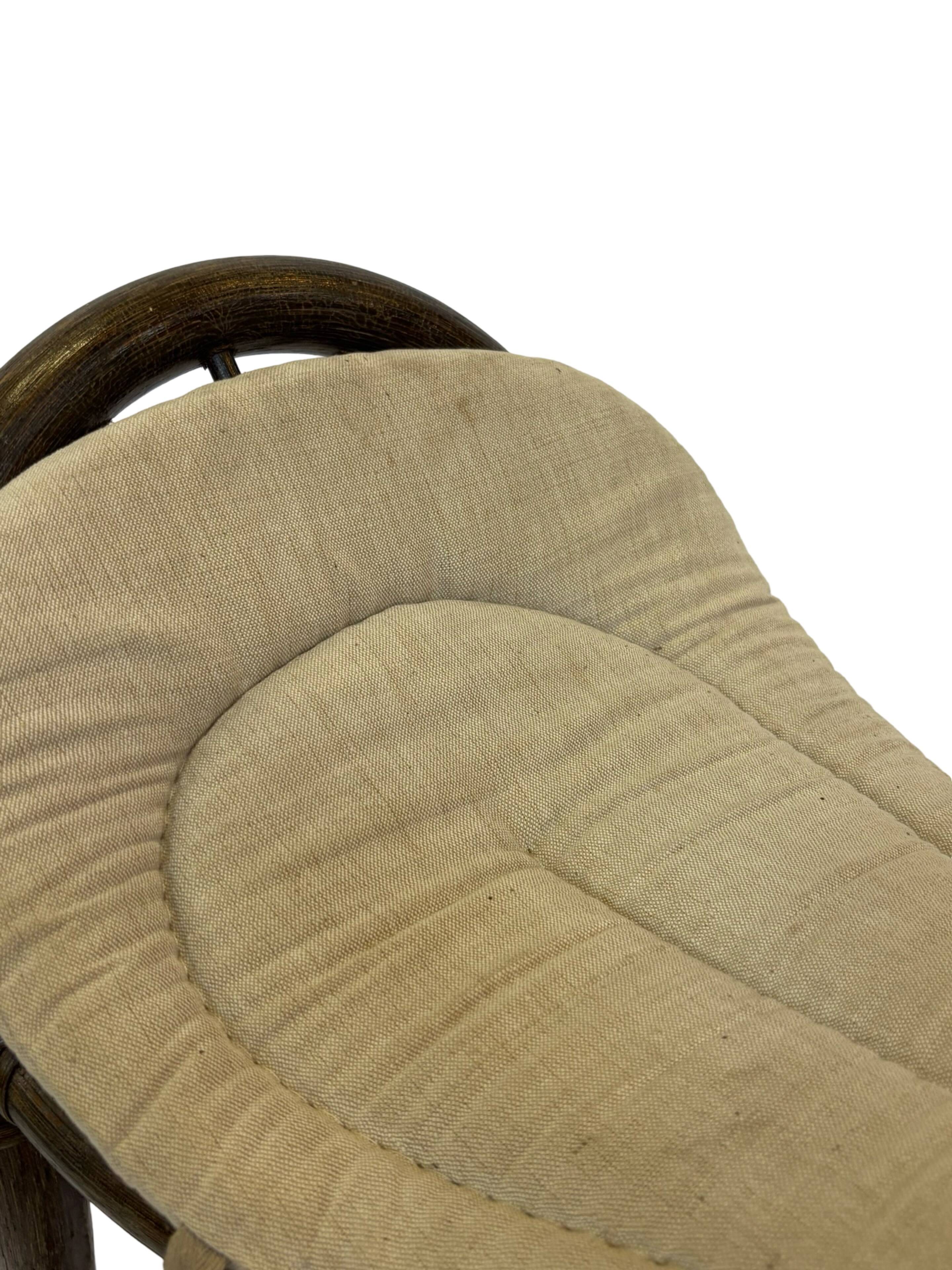 Midcentury bamboo rattan rocking horse 60's design children