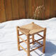 Low stool in wood and straw
