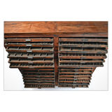 Wooden optician furniture with 46 drawers