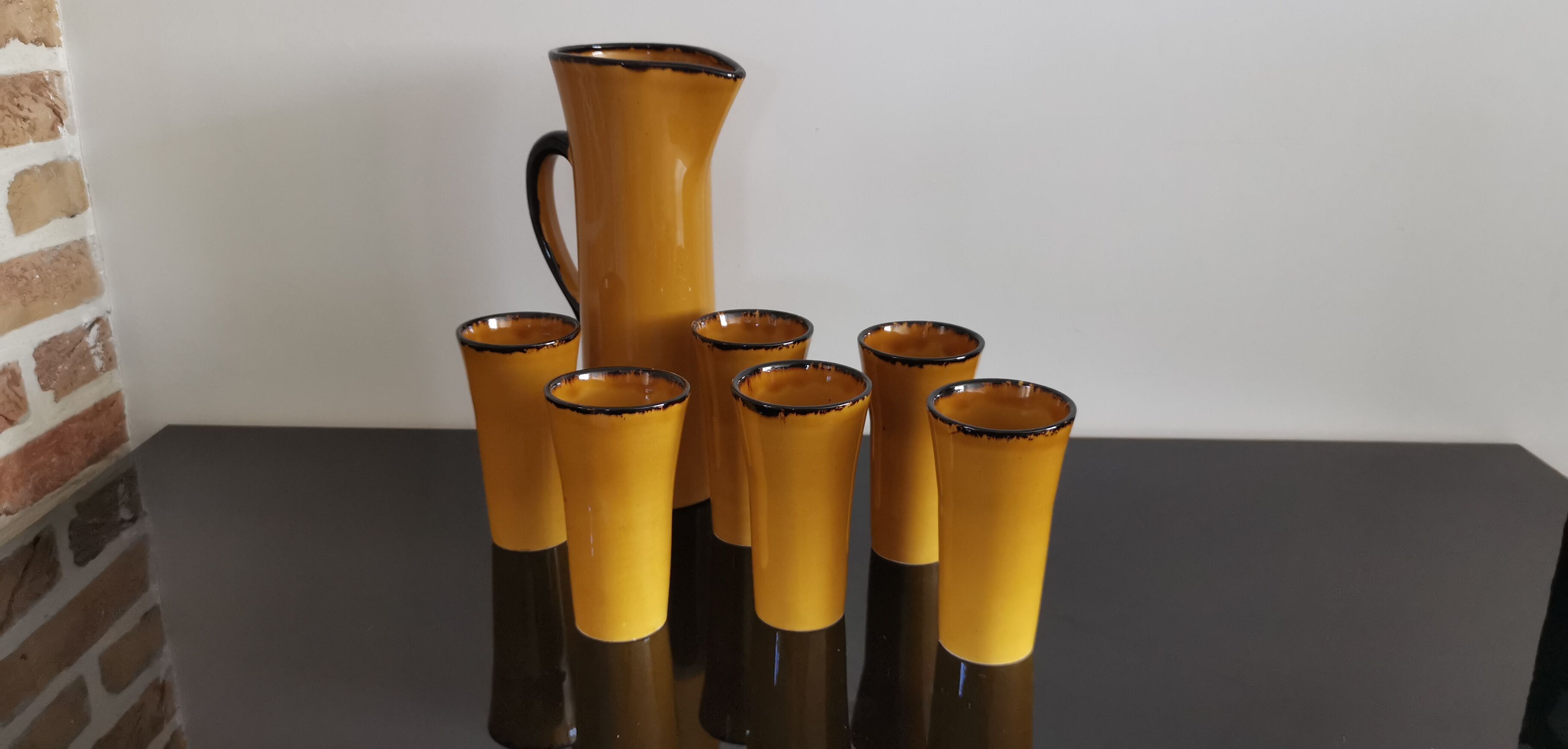 Vintage orangeade service by Claude Paci, Vallauris (Gladys model)