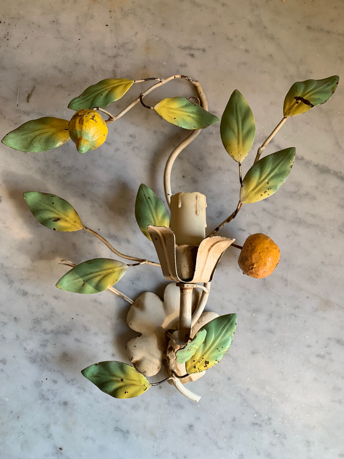 Duo of metal sconces