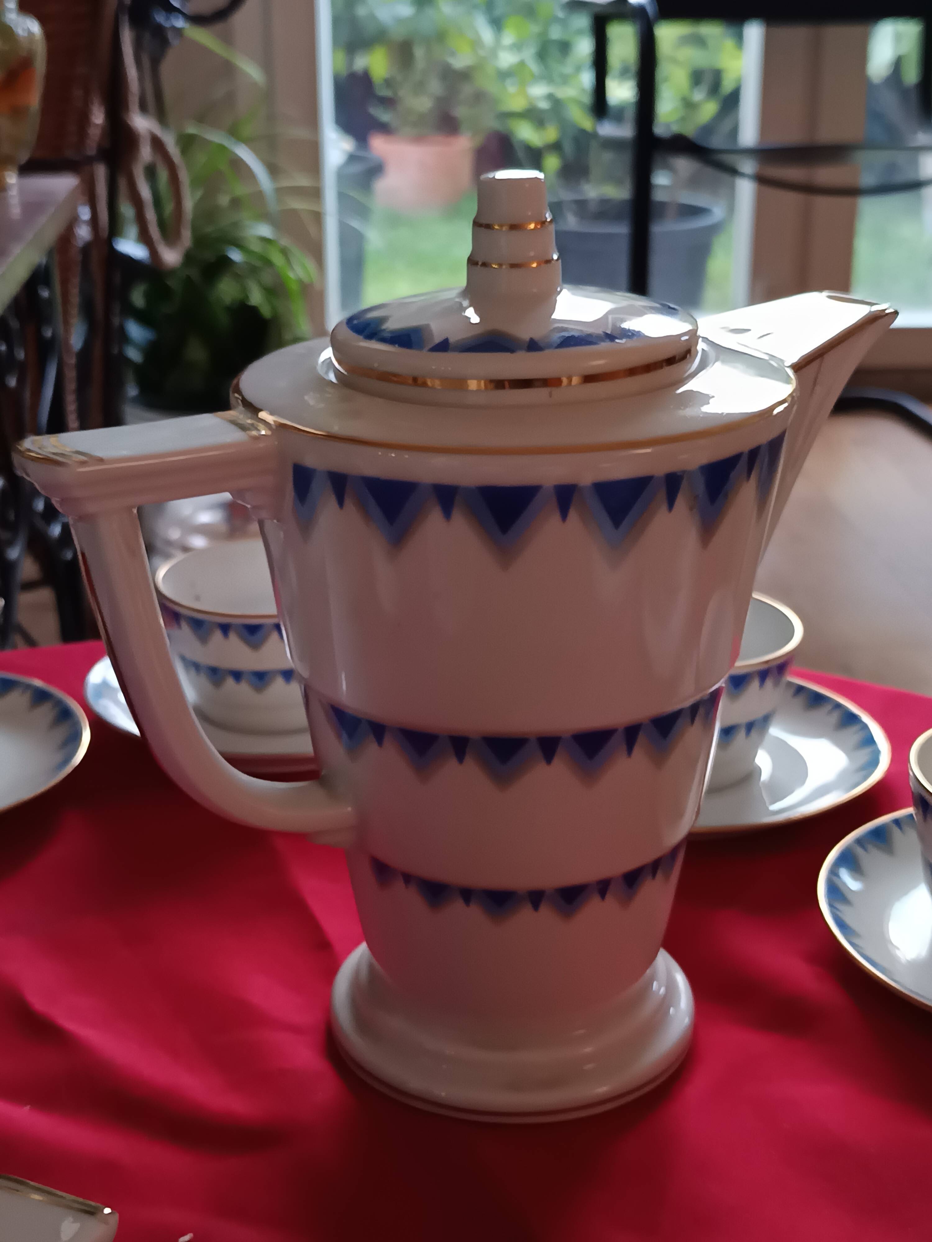 Art Deco coffee service Limoges attributed to Bétoule Legrand & Cie 1928