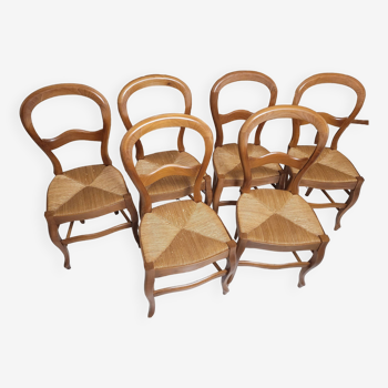 6 chaises en merisier style Louis Philippe