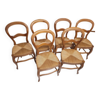 6 chaises en merisier style Louis Philippe