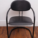 Fauteuil noir pieds en arc