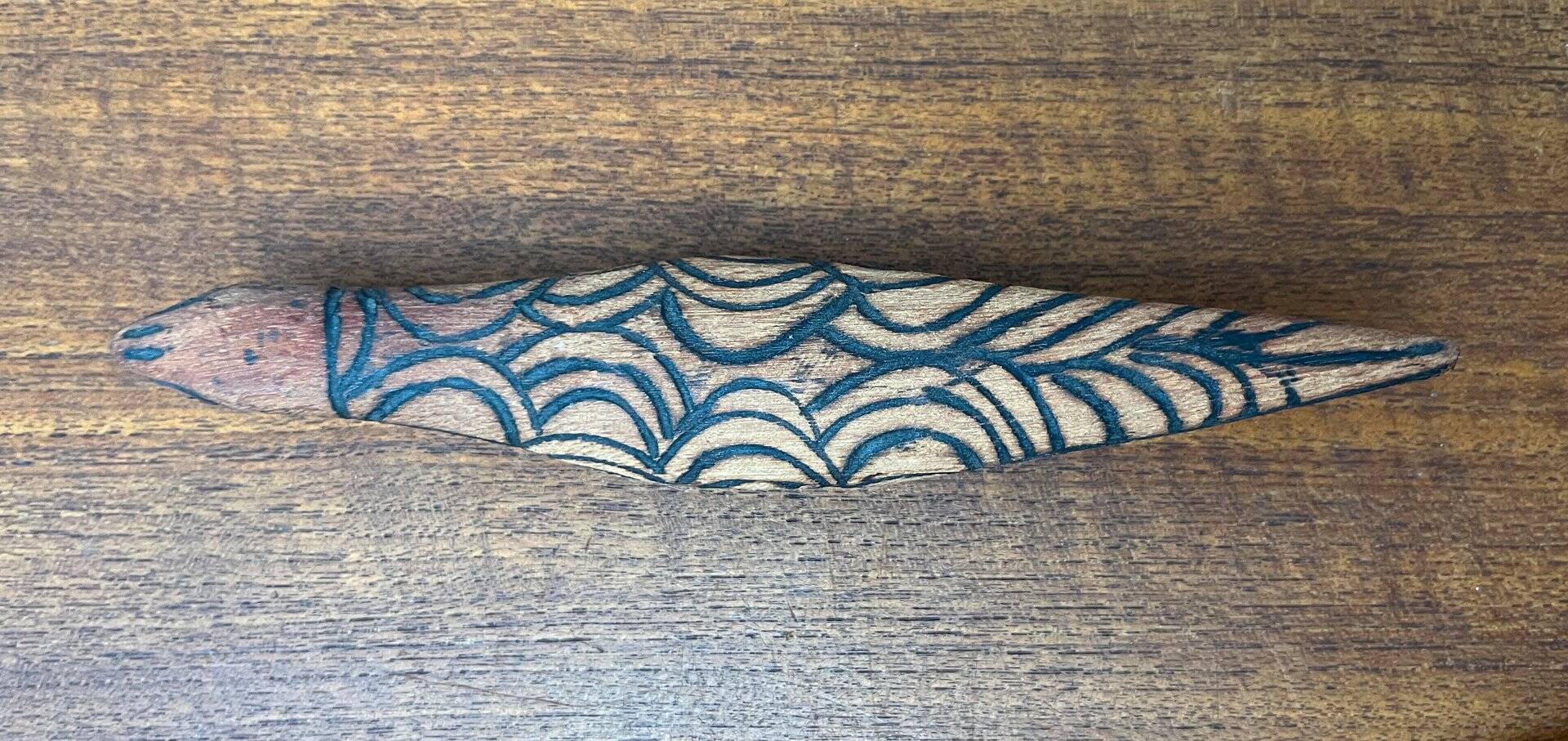 Vintage Australian Aboriginal Art Carved Wooden Animal Figurines, Set of 2