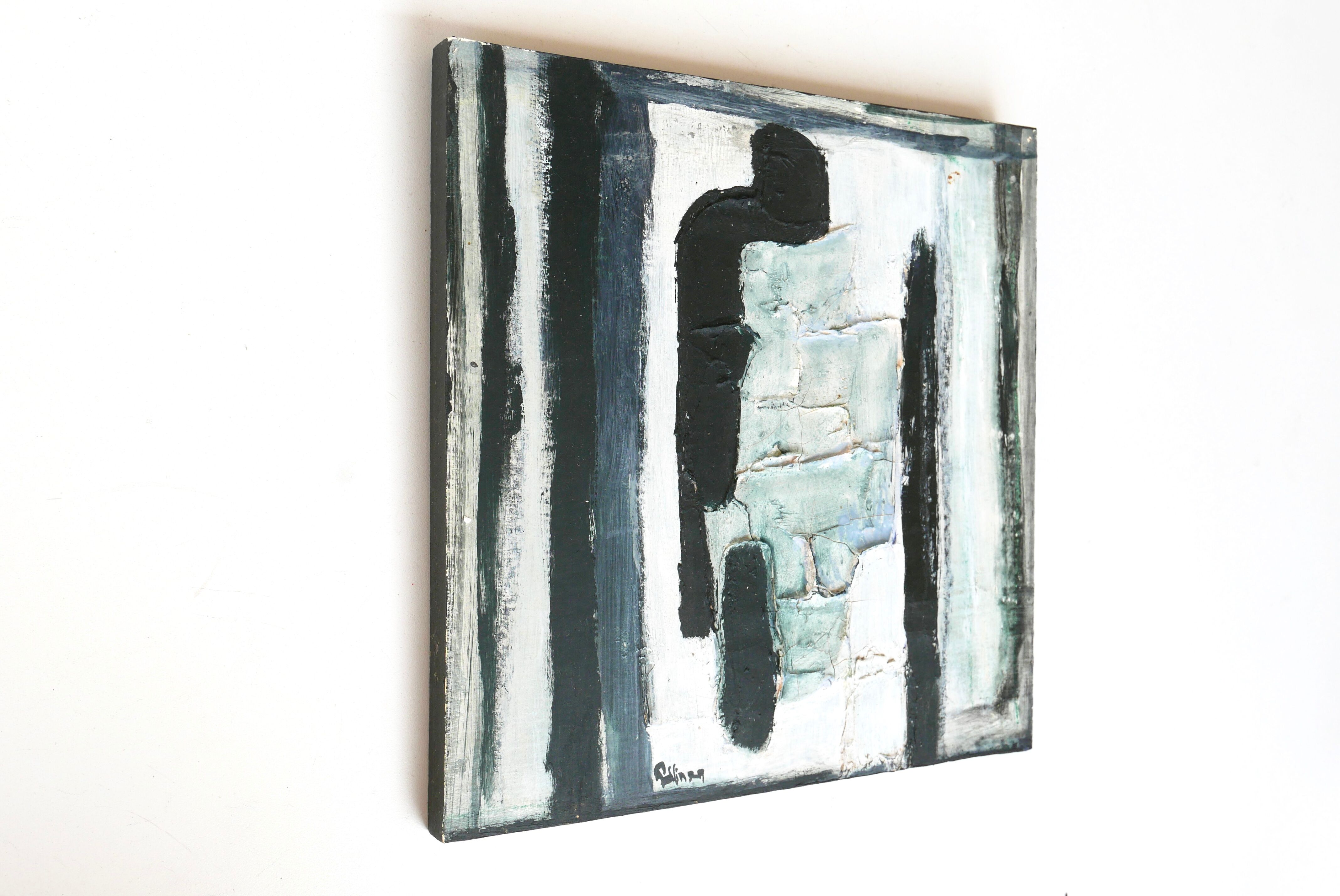 Painting, abstract painting by Olivier Rollin, 90s