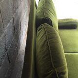Vintage green velvet sofa