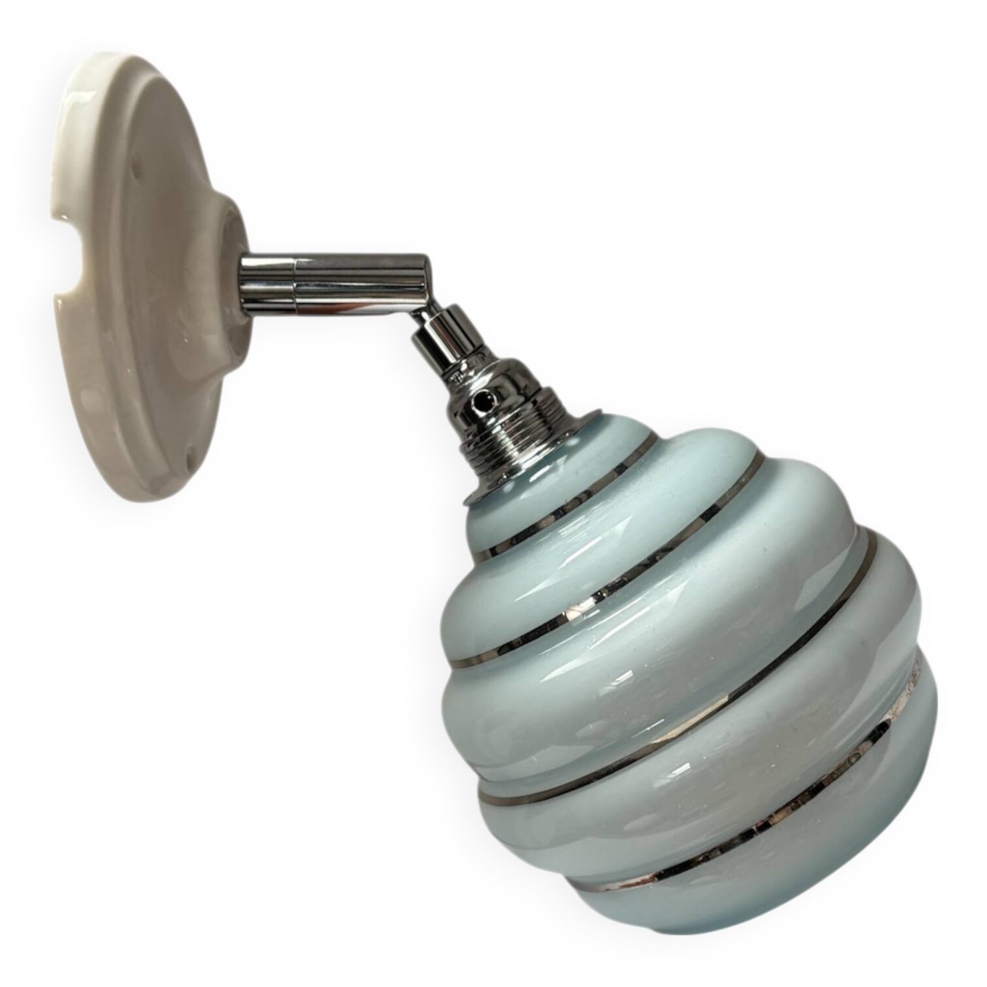 Blue and silver wall light