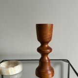 Turned wooden candle holder