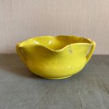 Yellow glazed terracotta salad bowl