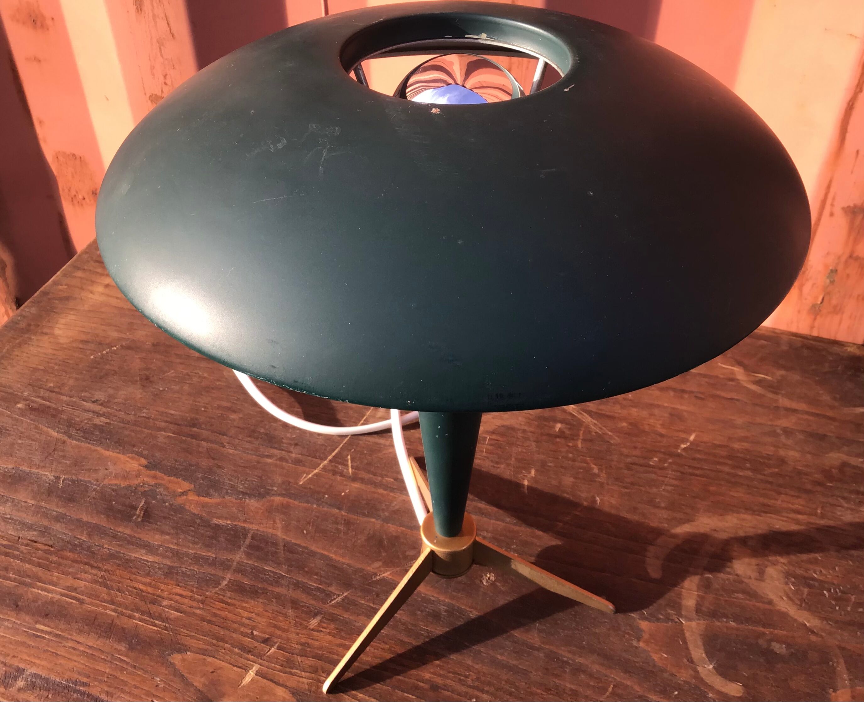 Tripod desk lamp design by Louis Kalff for Phillips 1960's "jewel" model