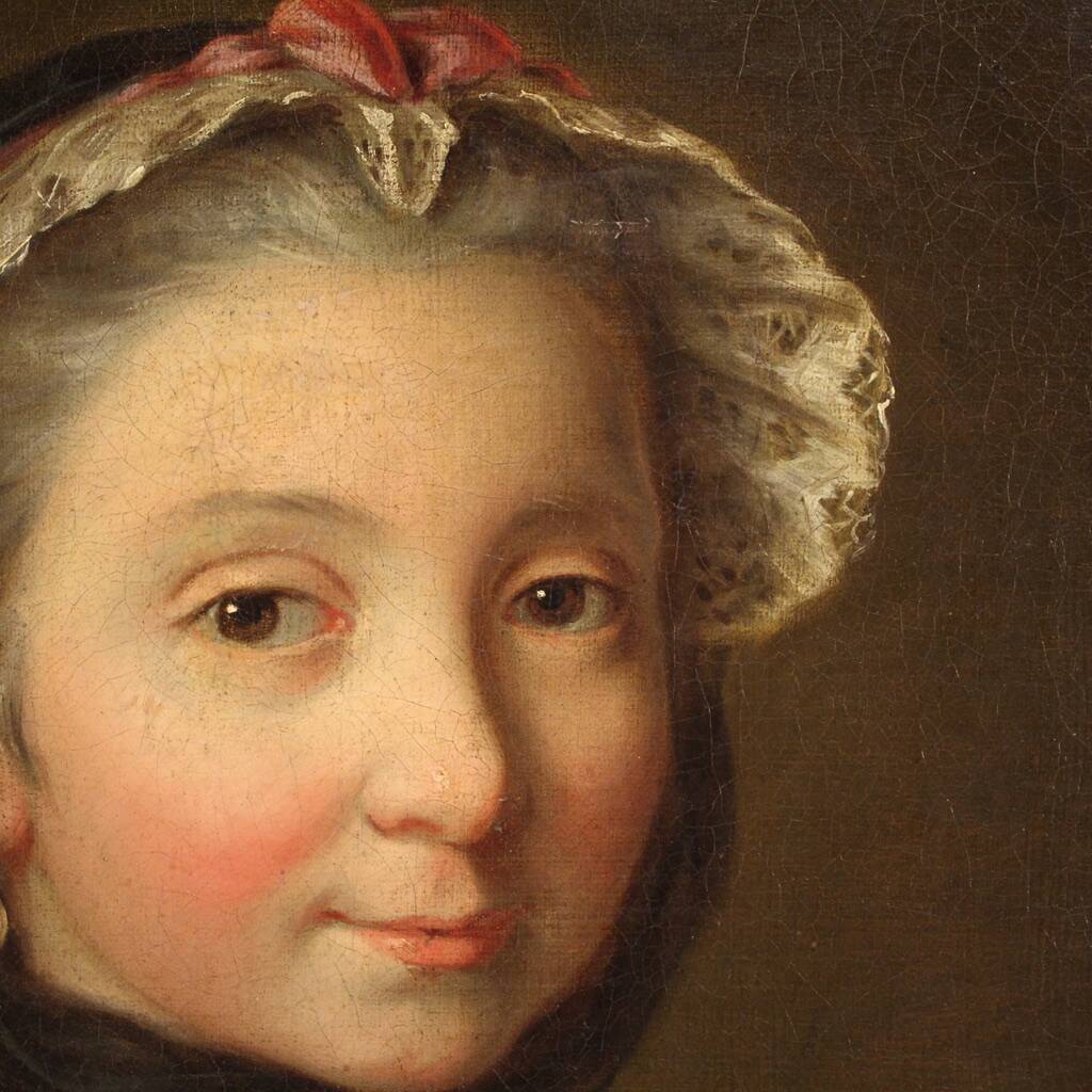 18th century Italian painting, portrait of a young lady