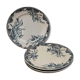 Set of 4 Terre de fer blue flat plates
