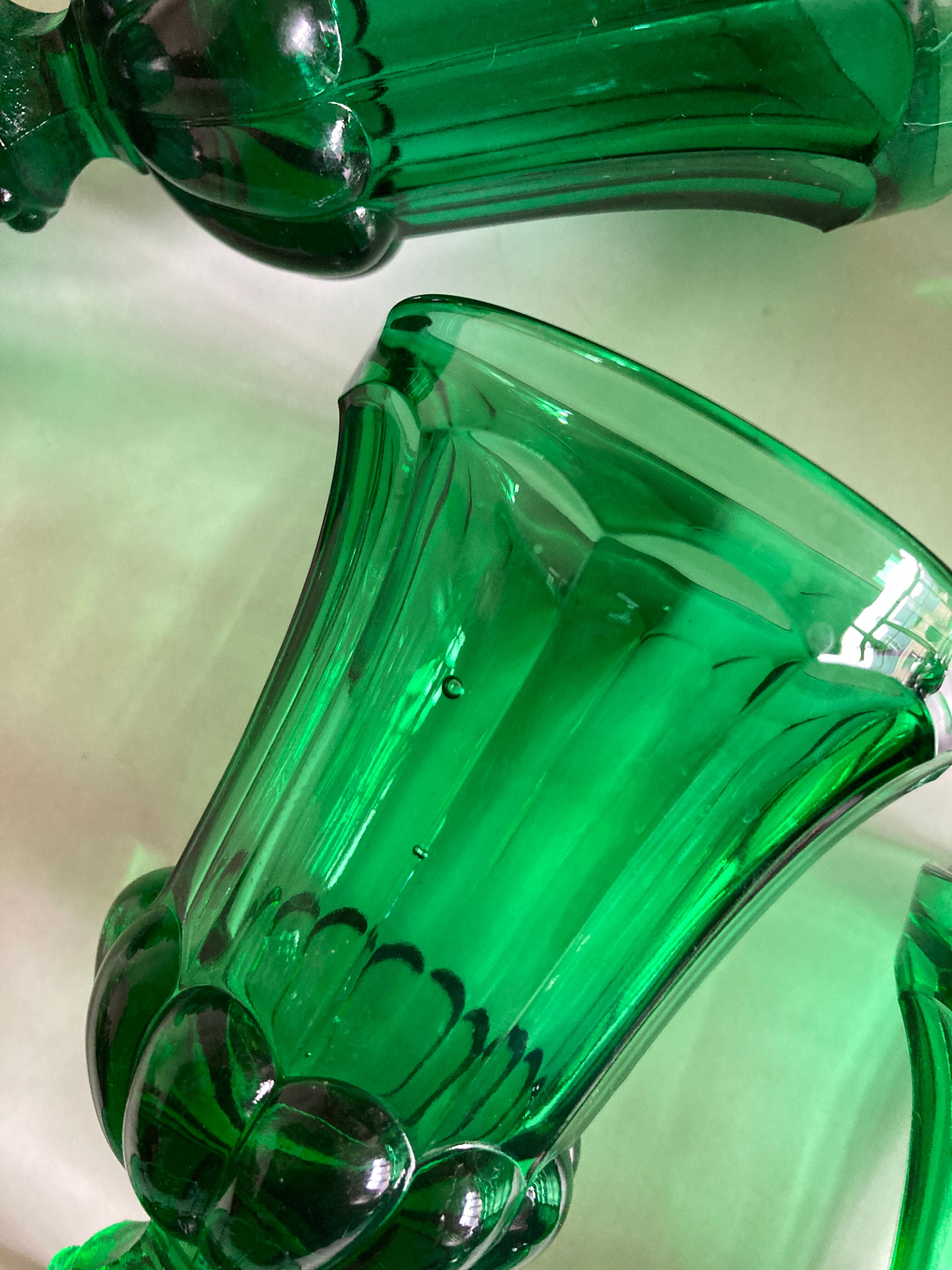 Set of 6 Medicis glasses in green moulded glass