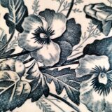 Set of 6 ironstone plates in shades of blue, late 19th to early 20th century.