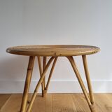 Round rattan coffee table