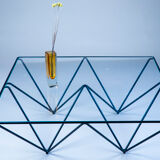 Metal and glass coffee table