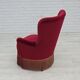 1970s, Danish highback armchair, red furniture velour, beech wood.
