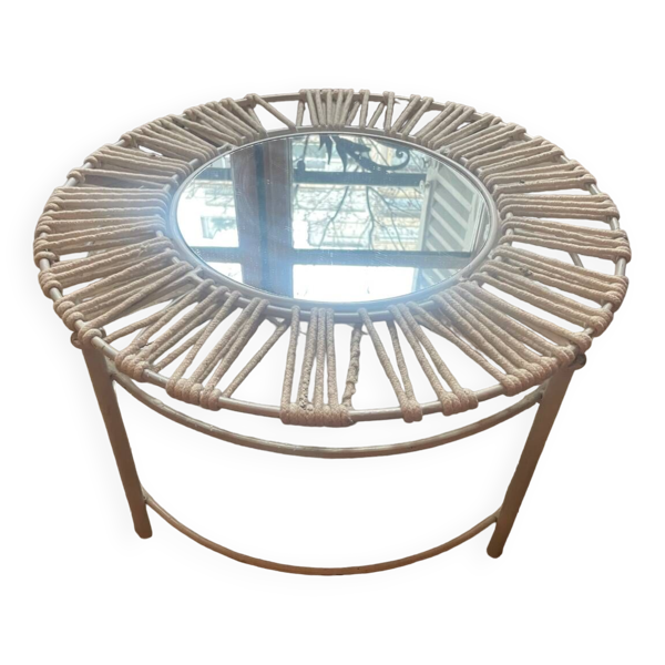 Table basse avec miroir