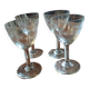 Set of chiseled stemmed glasses