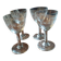 Set of chiseled stemmed glasses