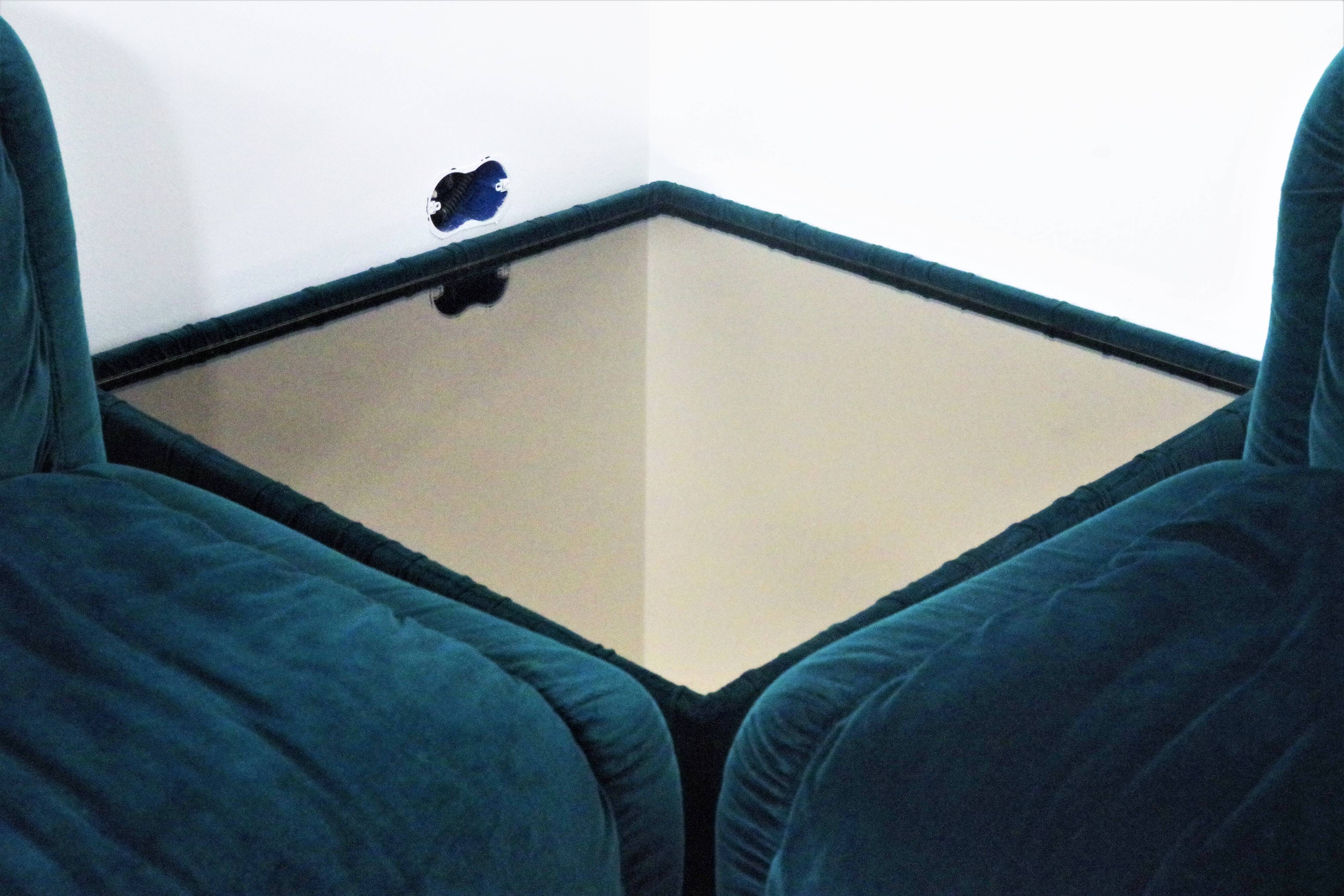 Fauteuils en Chenille de Seven Salotti, 1970s, Set de 5